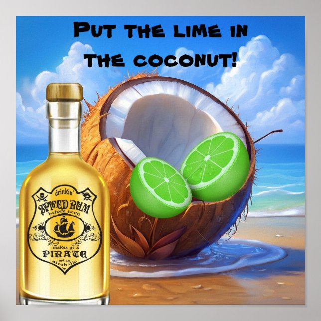 Lime, Coconut and Rum Poster (Frente)
