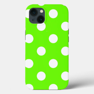 Lime green polka dots