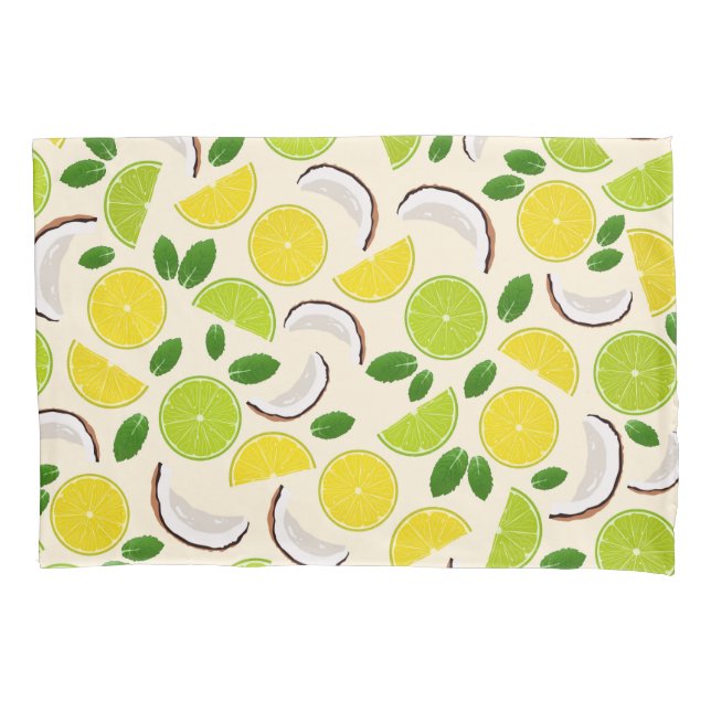 Lime lemon coconut and mint pattern happy summer (Frente)