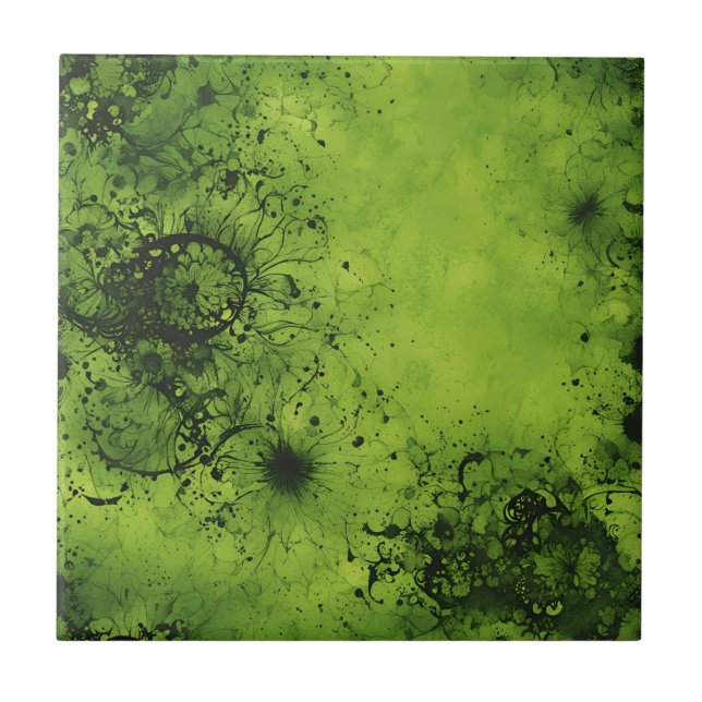 Lime Verde Grunge com Acentos Pretos (Frente)