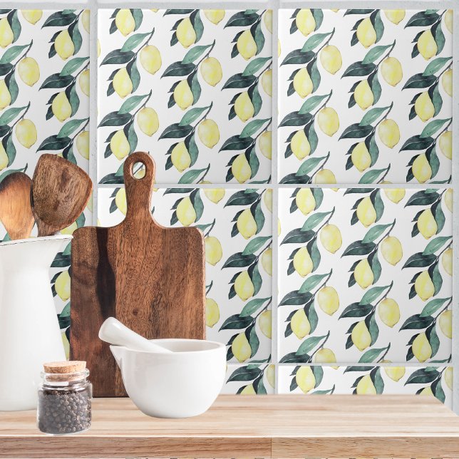 Limões Amarelos de Aquarela Padrão Sem Costura (Criador carregado)