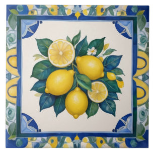 Limões Corajosos Azul Escuro Verde Amarelo Limão