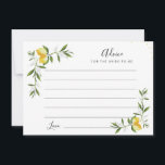 limões de aquarela e cartão de conselho verde<br><div class="desc">Uma adorável design de limões de aquarela. Sinta-se livre para alterar as cores e os detalhes do texto.</div>