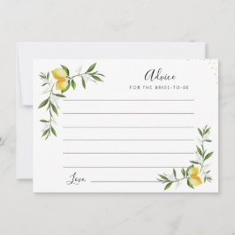 limões de aquarela e cartão de conselho verde