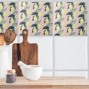 Limões de Aquarela e Padrões Amarelos Sem Costur