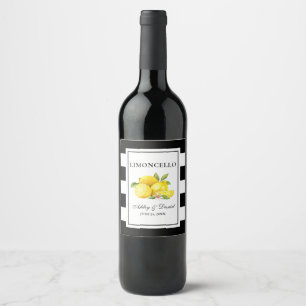 Limões De Aquarela Limoncello Rótulos De Garrafa