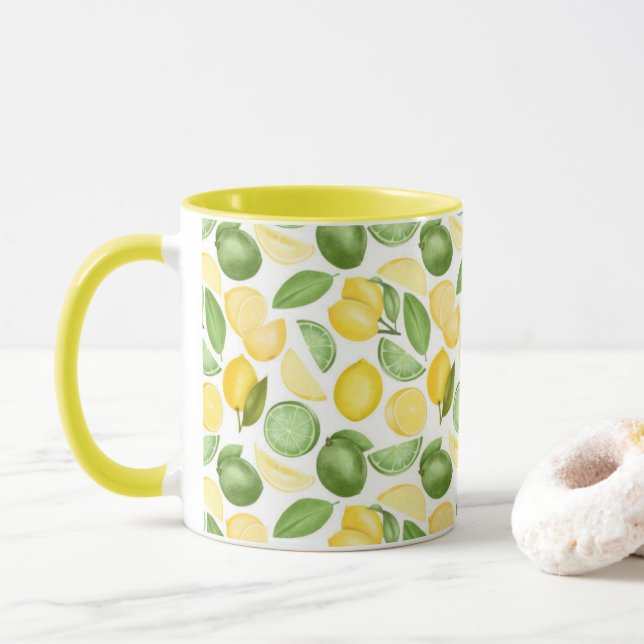 Limões de limões deixam caneca verde padrão (Com Donut)
