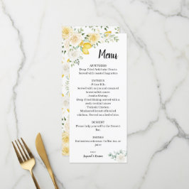 Limões e Rosas Menu Chá de panela de Casamento