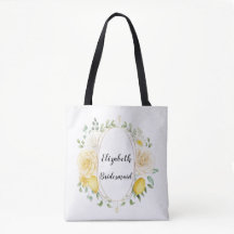 Limões e Rosas Personalizados Bridesmaid Tote Bag