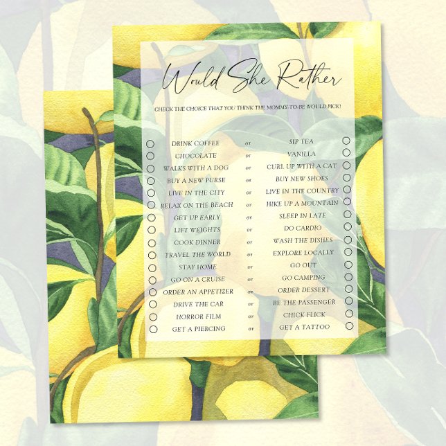 Limões - Ela iria jogar Preferencialmente? (Criador carregado)