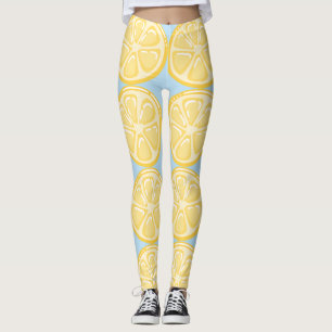 Limões em Leggings de fundo azul pálido