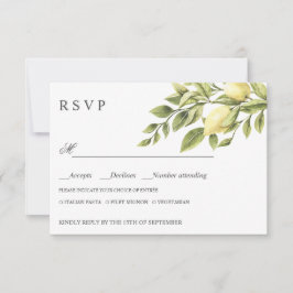 Limões | ESCOLHA DE REFEIÇÕES RSVP DE CASAMENTO Am