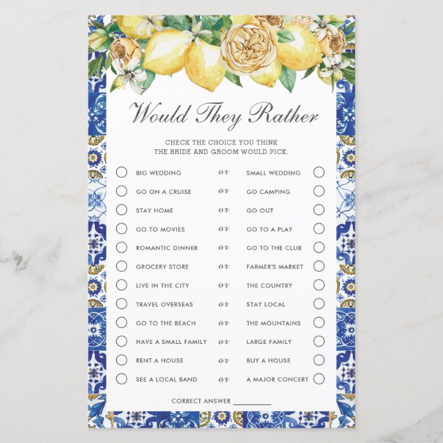 Limões Floral Chá de panela Eles Iriam Preferencia (Frente)