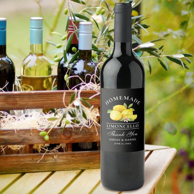 Limões Limoncelo Obrigado Rótulos de Garrafas Pret (Customize to change text size, text style or background color.)
