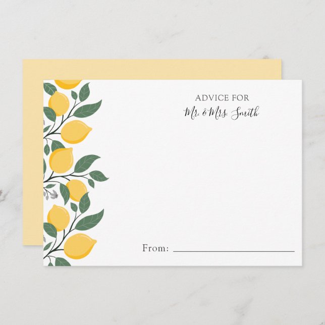 Limões modernos e deixa conselhos para o Sr. e a S (Frente/Verso)