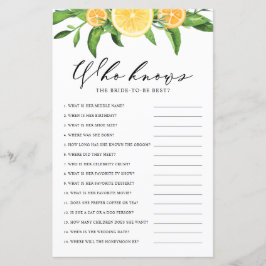 Limões que conhecem a noiva do melhor jogo do Chá