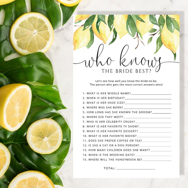 Limões que conhecem a noiva do melhor jogo do Chá (Criador carregado)