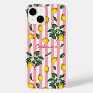 Limões Vintage Mediterrâneo Listras Rosa Nome