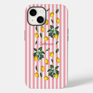 Limões Vintage Mediterrâneo Listras Rosa Nome