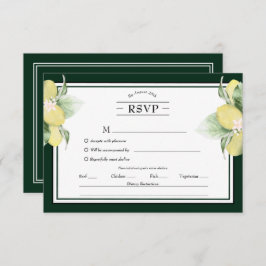 Limon Border Floral Emerald Green Menu Choice RSVP