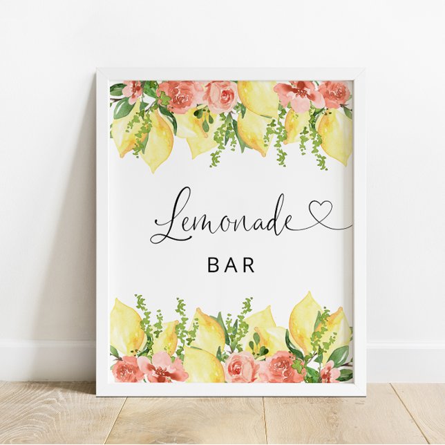Limonada Bar Limão Poster Floral (Criador carregado)