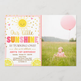 Limonada Sunshine Convite de Aniversário para Limõ