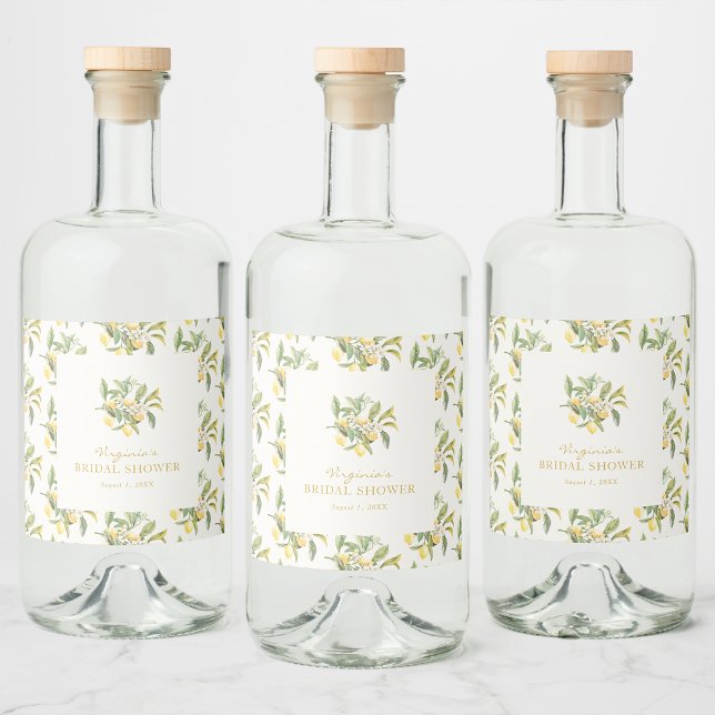Limoncello (Limoncello Floral Liquor Bottle Label by Painted Paperie)