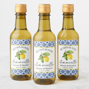 Limoncello Calliografia Aquarela Limão Azulejo Azu