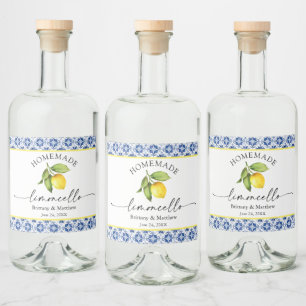 Limoncello Calliografia Azul Azulejo Aquarela Limã