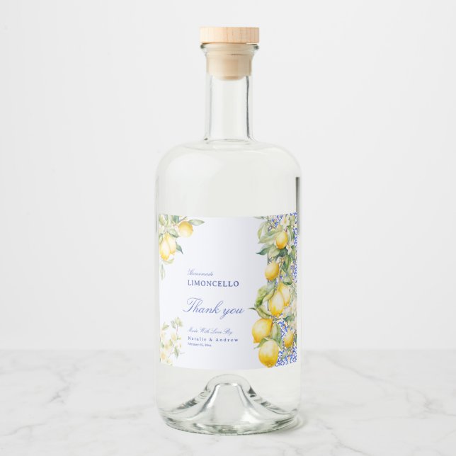 Limoncello Caseiro Azulejo Mediterrâneo Obrigado (Frente)