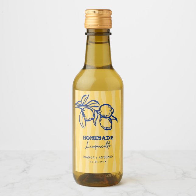 Limoncello Caseiro Favor de Casamento Italiano (Frente)