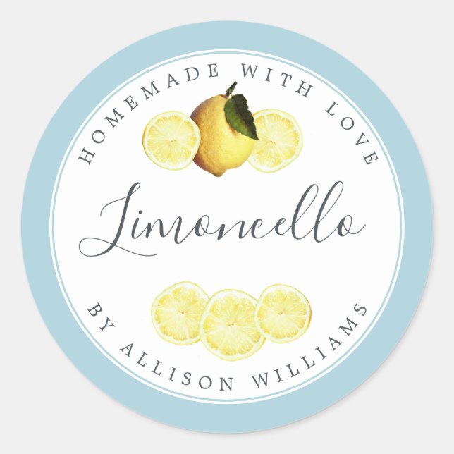 Limoncello de etiqueta caseira personalizada brilh (Frente)