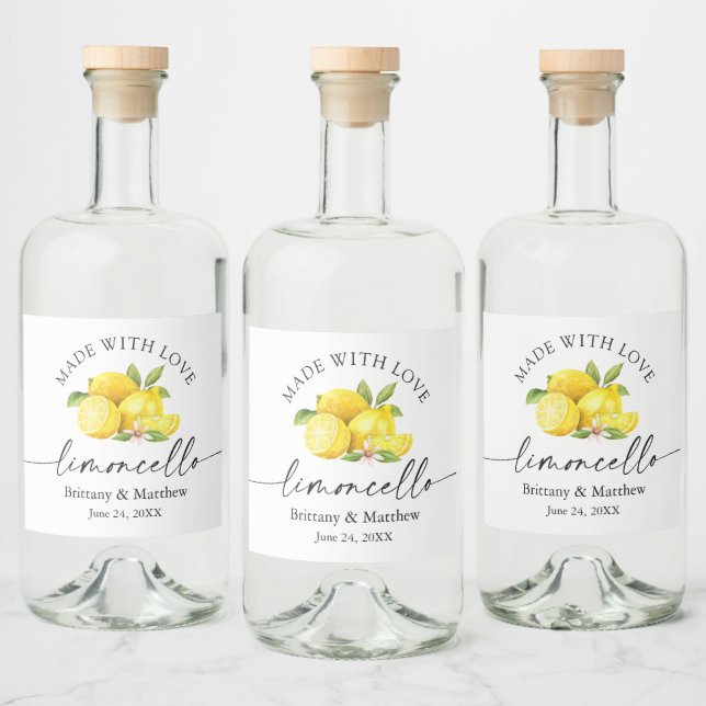 Limoncello Feito Com Amor A Limões De Aquarela (Garrafas)