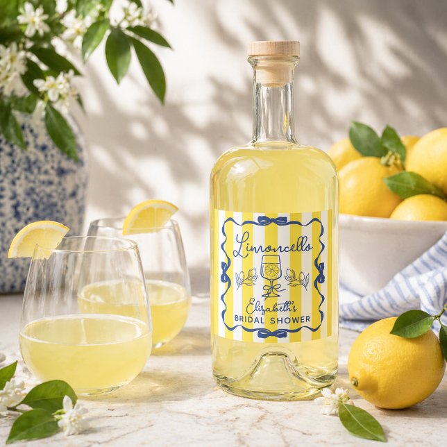 Limoncello La Dolce Vita Bridal Shower (Limoncello La Dolce Vita Bridal Shower Liquor Bottle Label)