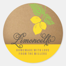 Limoncello Label, adesivo de limão redondo de 1,5