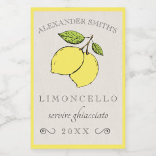 Limoncello Lemons Pequeno Rótulo Líquido  