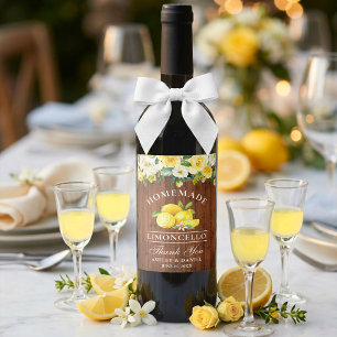 Limoncello Lemons Rótulos de Garrafas de Madeira 
