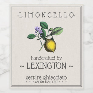 Limoncello Limão Ilustração do Rótulo do Frasco Al
