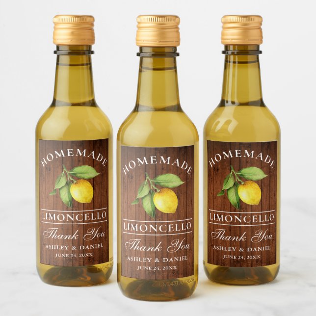 Limoncello Limon Madeira Obrigados Mini Rótulos De (Garrafas)