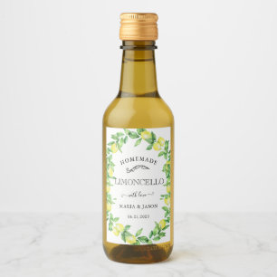 Limoncello Monograma Favor Mini Rótulo do Frasco