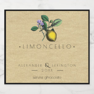 Limoncello Pequeno Rótulo De Frasco Favor De Casam