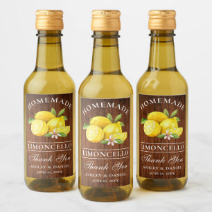 Limoncello Wood Obrigados Mini Bottle Labels