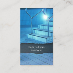 Limpa piscina Limpa Piscina Azul Cartão de visita 