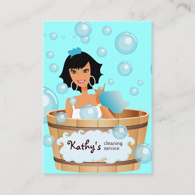 Limpar bolhas de Balde Cartão de visita (Frente)