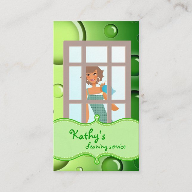 Limpar bolhas verdes Cartão de visita (Frente)