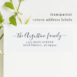 Limpar Etiquetas de Endereço de Devolução Transpar<br><div class="desc">Etiquetas de endereços de devolução transparentes e legantes para os envelopes de convite. Cada etiqueta da folha 8x8" tem um comprimento ligeiramente inferior a 1" e cerca de 2, 5".</div>