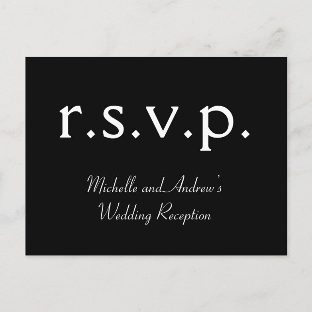 Limpe a "r.s.v.p." Cartão Postal (Frente)