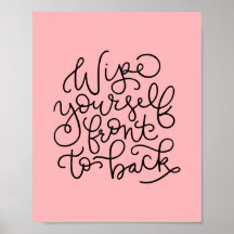 Limpe-se da frente para trás Poster de Banheiro En