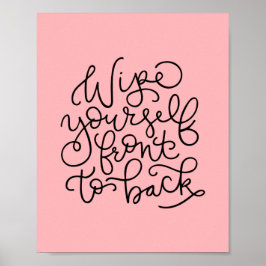 Limpe-se da frente para trás Poster de Banheiro En