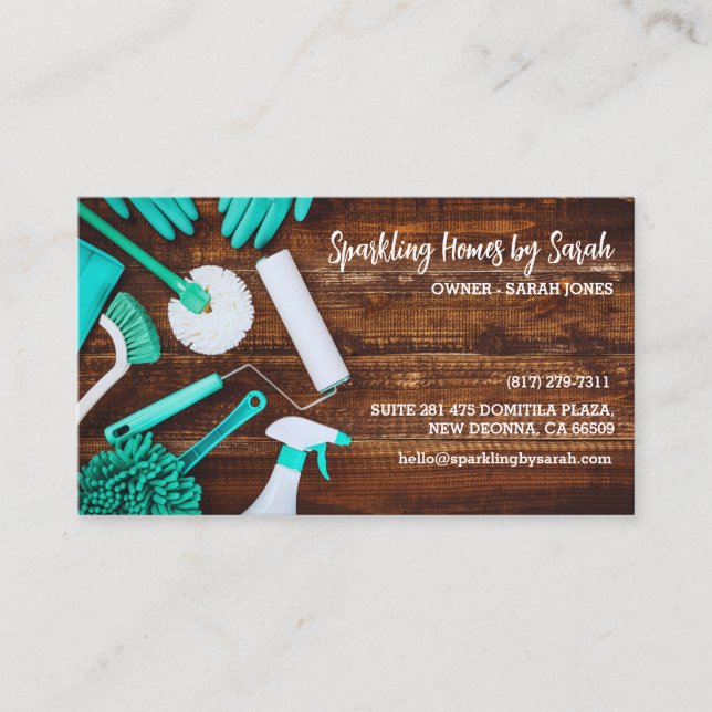 limpeza de casas cartões de visitas (Frente)